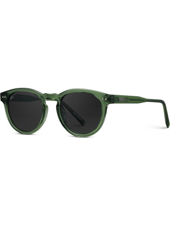 Women\'s Crystal Green Frame/ Black Lens Round Polarized Retro Classic Sunglasses main image 5